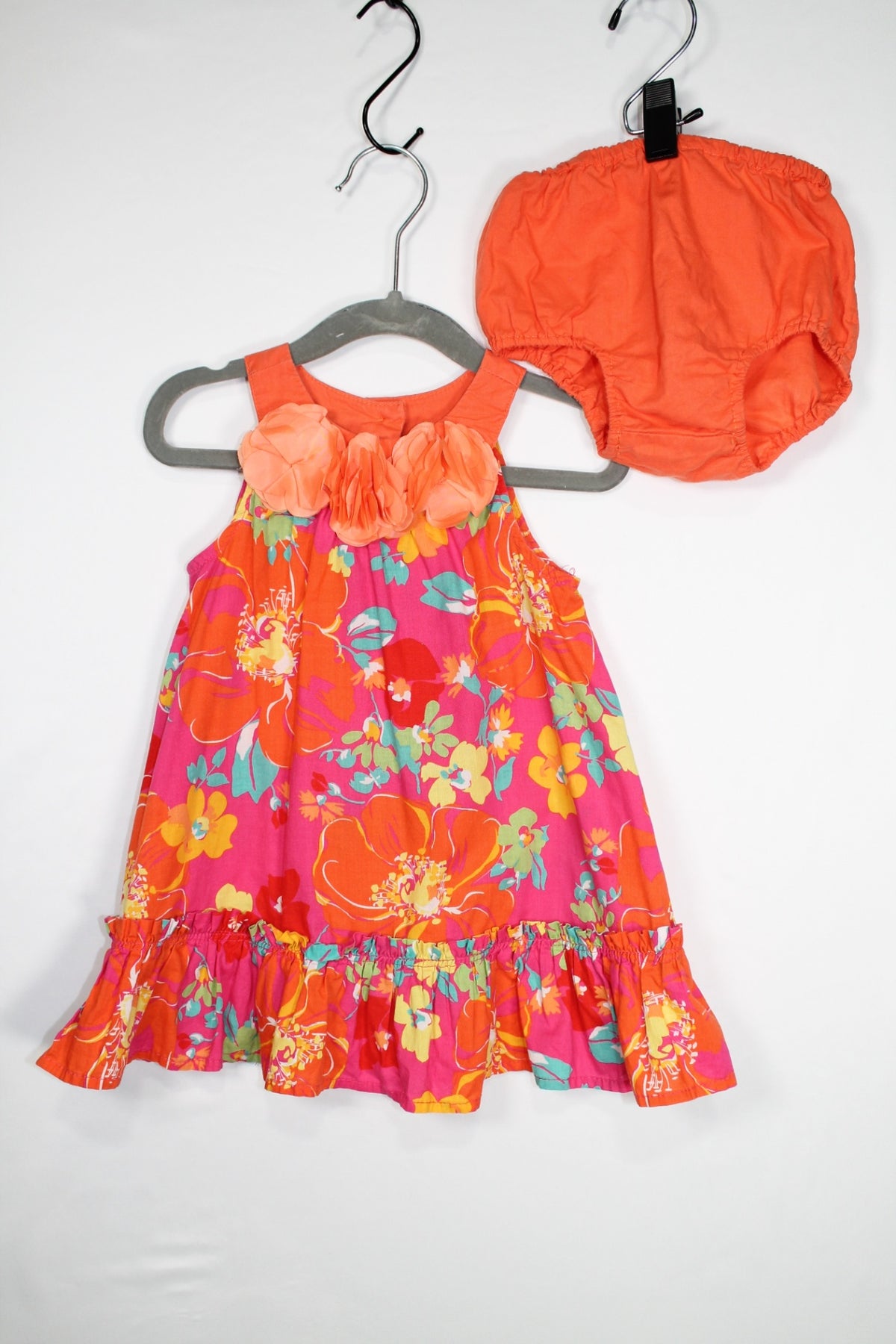 12-18m The Children's Place 2PC Dress w/Diaper Cover - Orange
