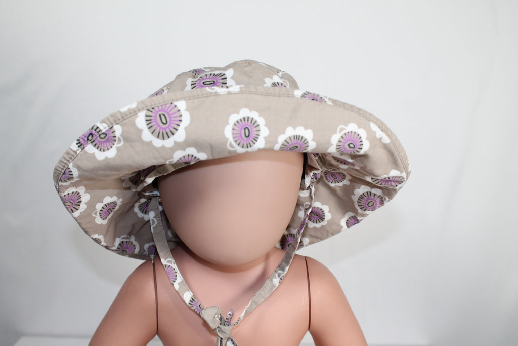 44-46cm Toddler Mexx Sun Hat - Tan w/ Purple