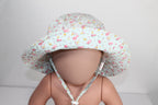 6-24m Toddler Jan and Jul Sun Hat - Light Blue Floral