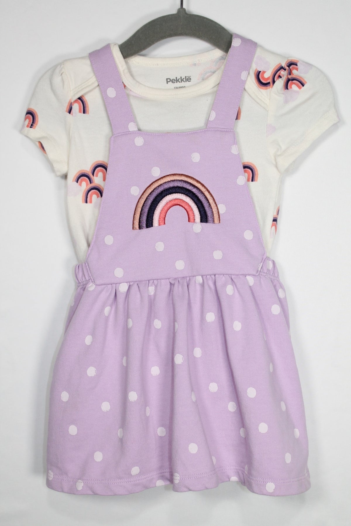 6-12m Pekkle 2PC Shirt and Skirtall - Lilac and Ivory