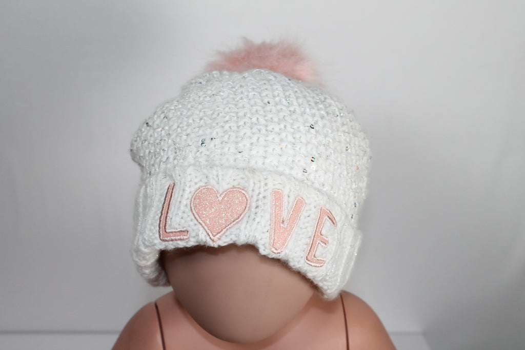 2-3T The Children's Place Toque - White w/Love