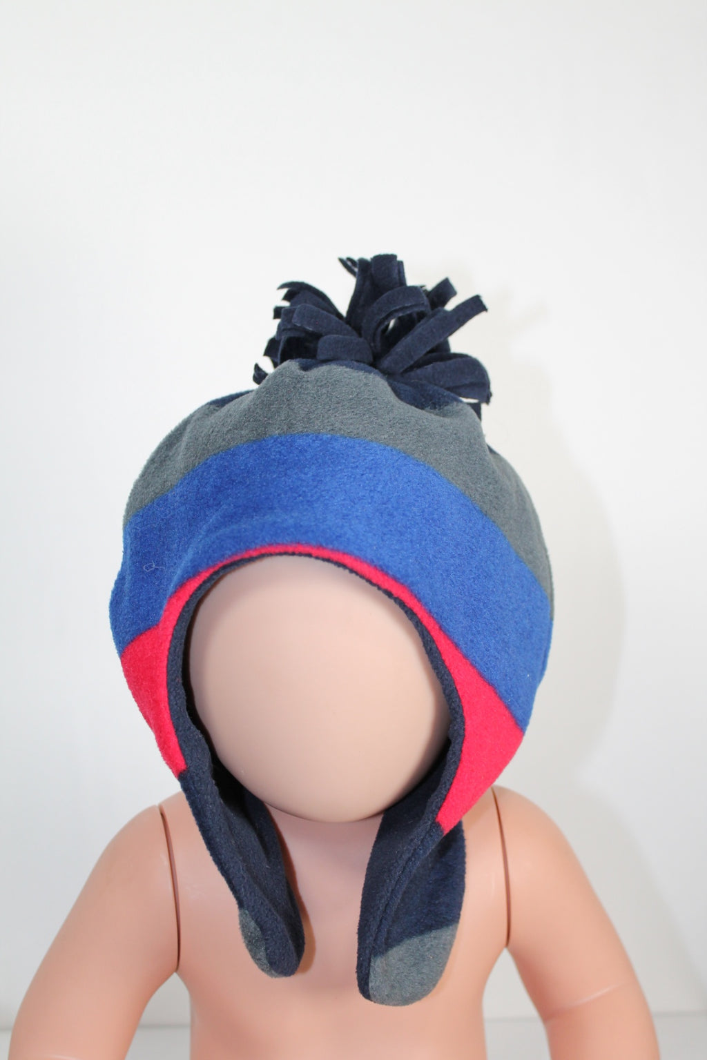 12-24m The Children's Place Toque - Blue, Red, Grey