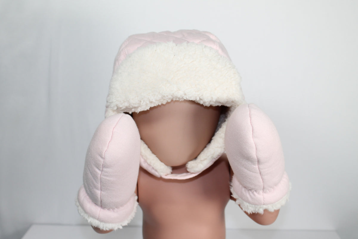 12-24m Joe Fresh 3PC Toque and Mittens - Light Pink