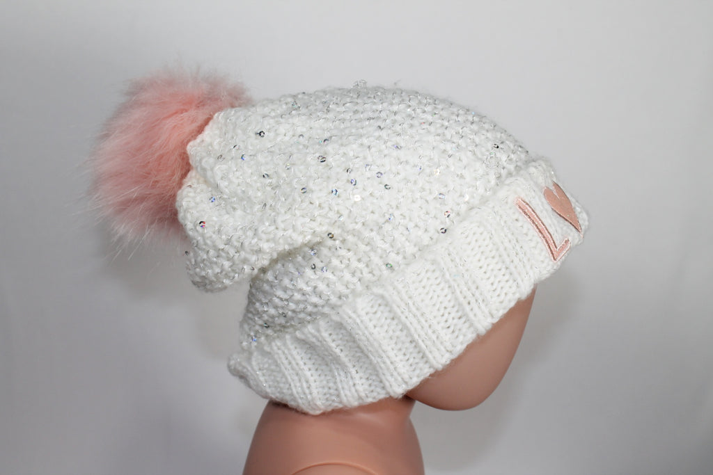 2-3T The Children's Place Toque - White w/Love