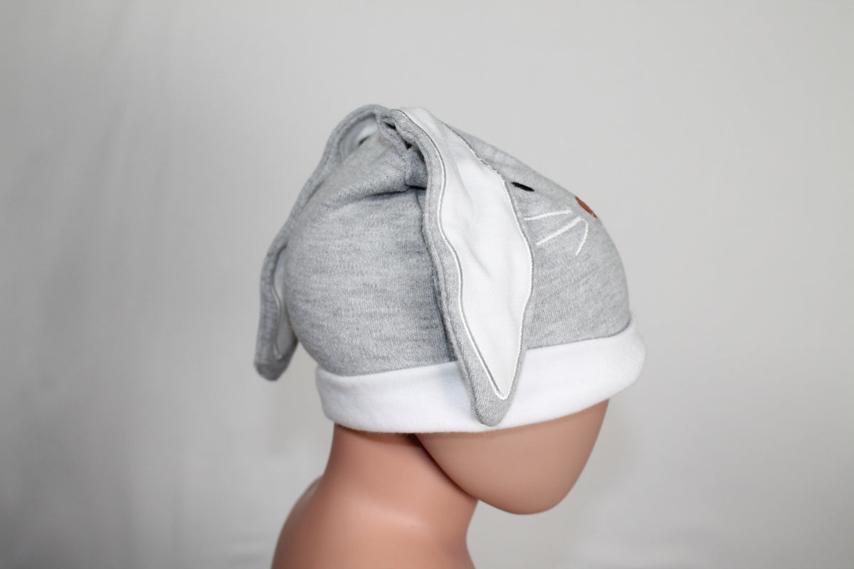 0-12m So 'Dorable Baby Hat - Grey Bunny