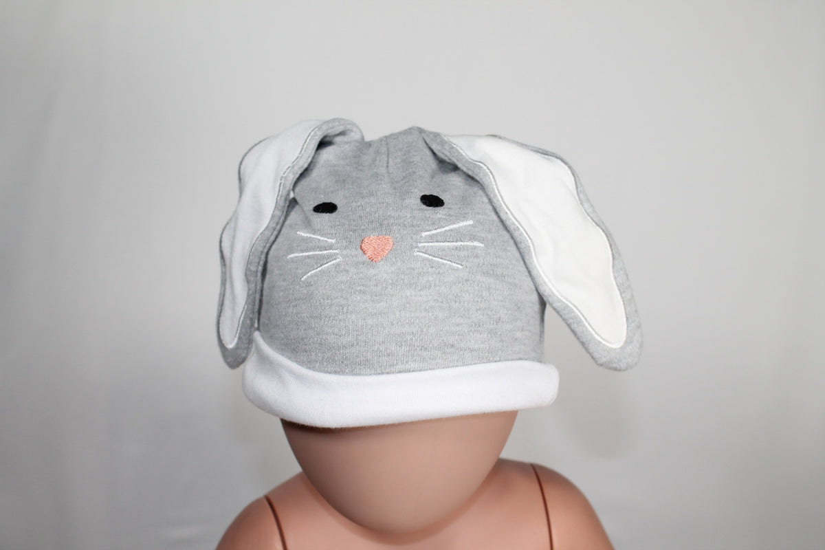 0-12m So 'Dorable Baby Hat - Grey Bunny