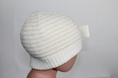 0-12m Joe Fresh Toque - White and Gold