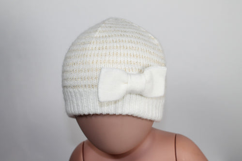 0-12m Joe Fresh Toque - White and Gold