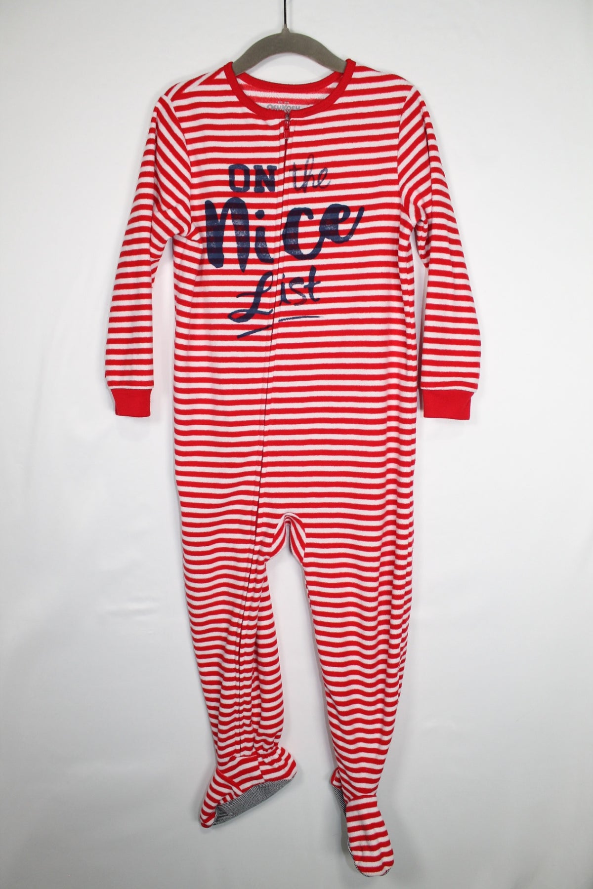 4T OshKosh B'gosh Fleece Sleeper - Red and White