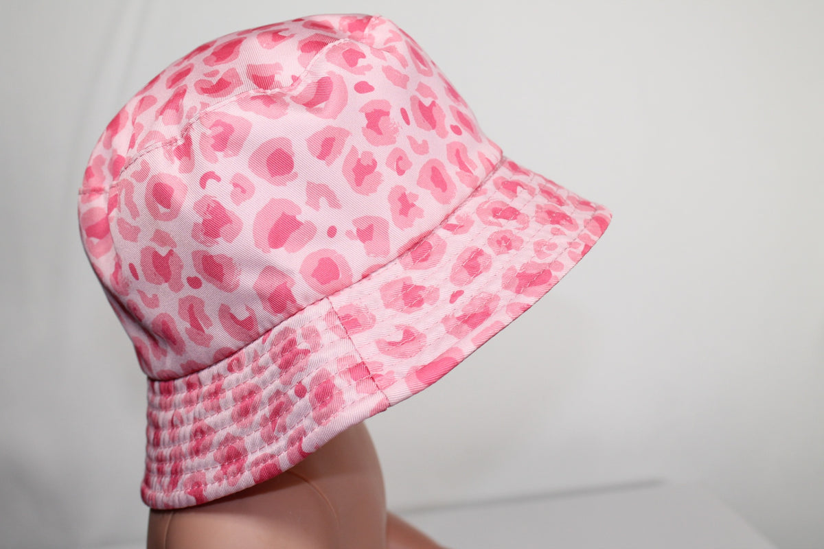 2-5T Bucket Hat - Pink Leopard Print