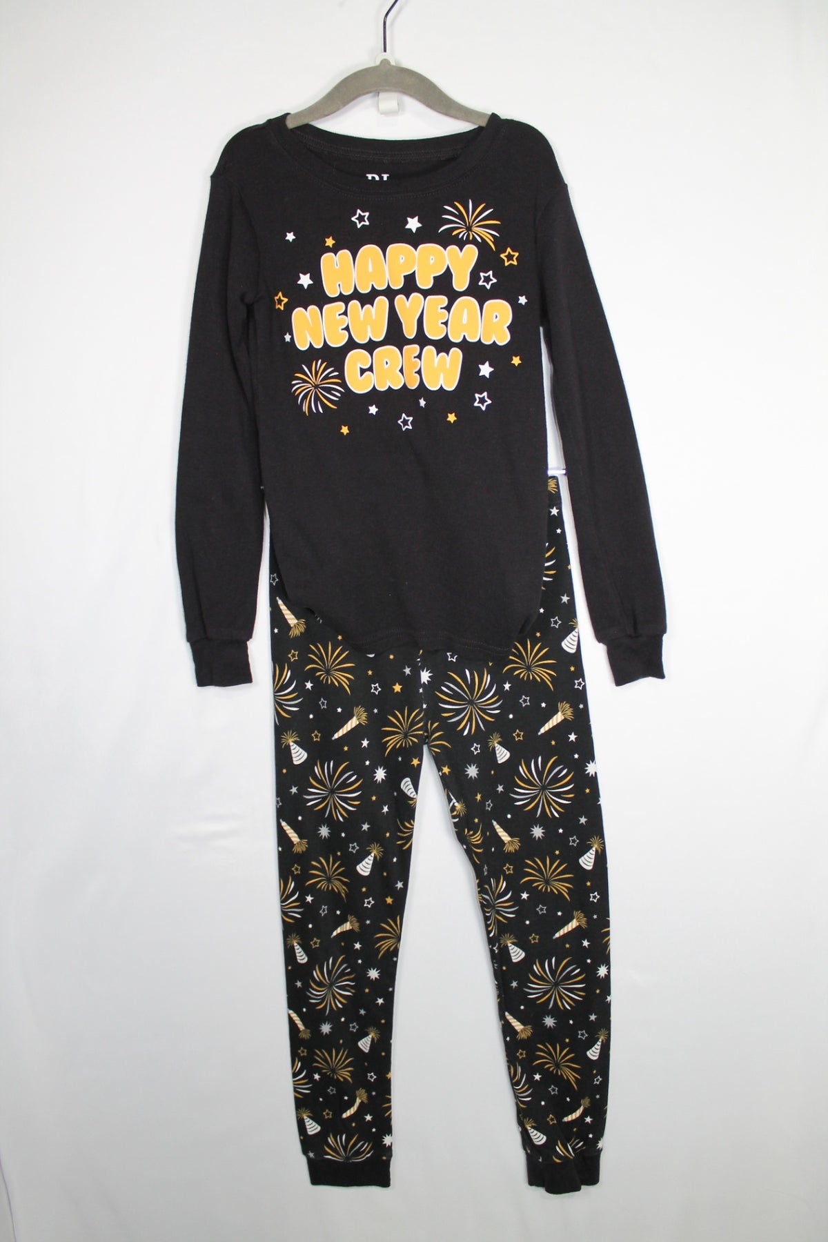 8 The Children's Place 2PC PJ Set - Black New Years Theme