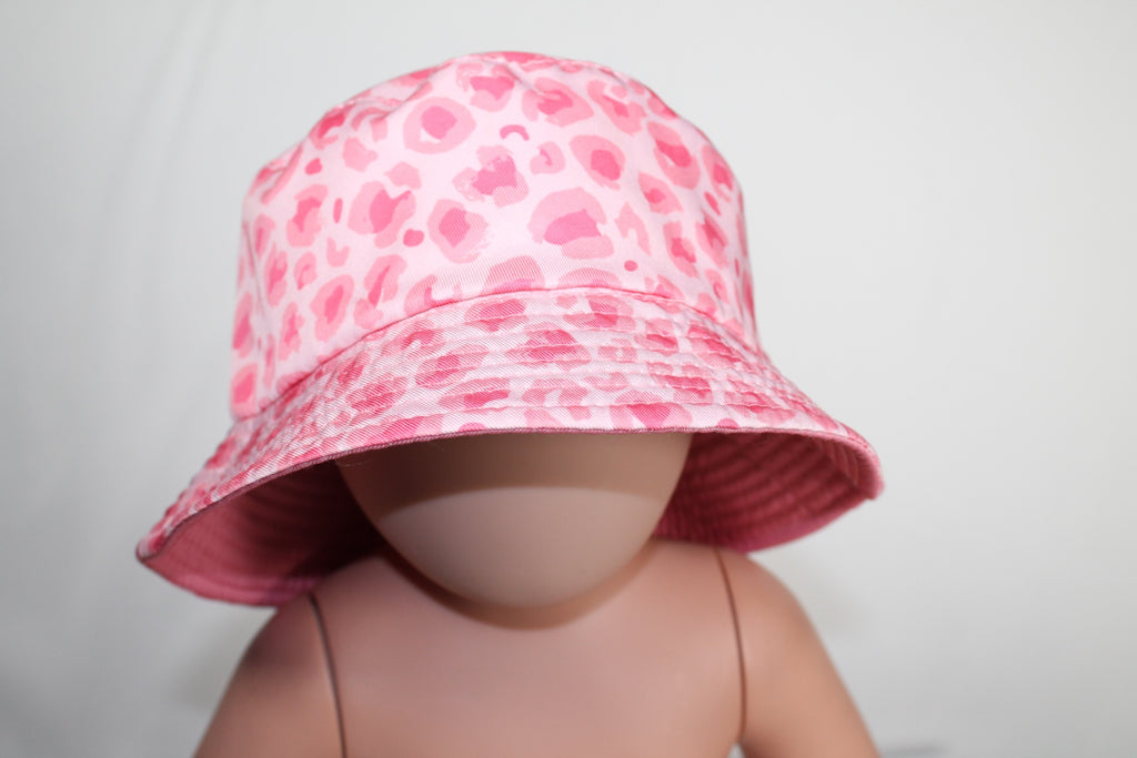 2-5T Bucket Hat - Pink Leopard Print
