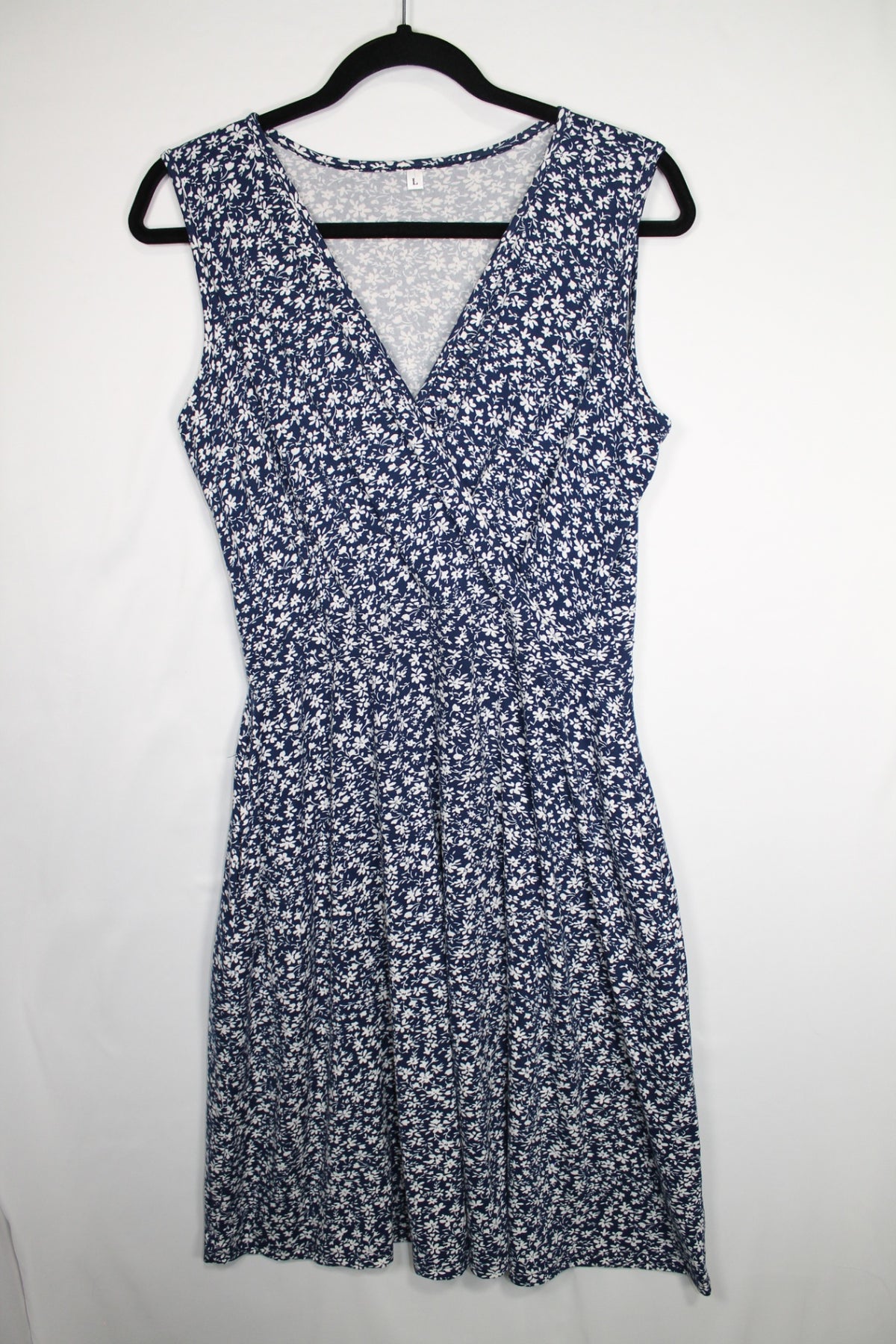 L/G Maternity Dress w/Pockets! - Blue Floral