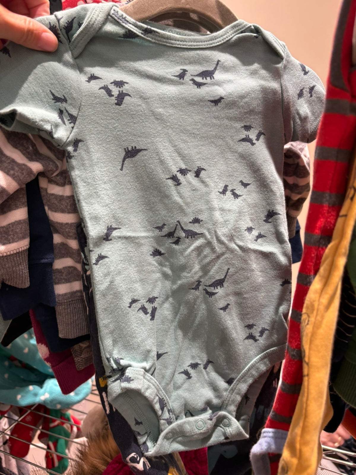 6-9m Carter's Bodysuit - Blue w/Dinos