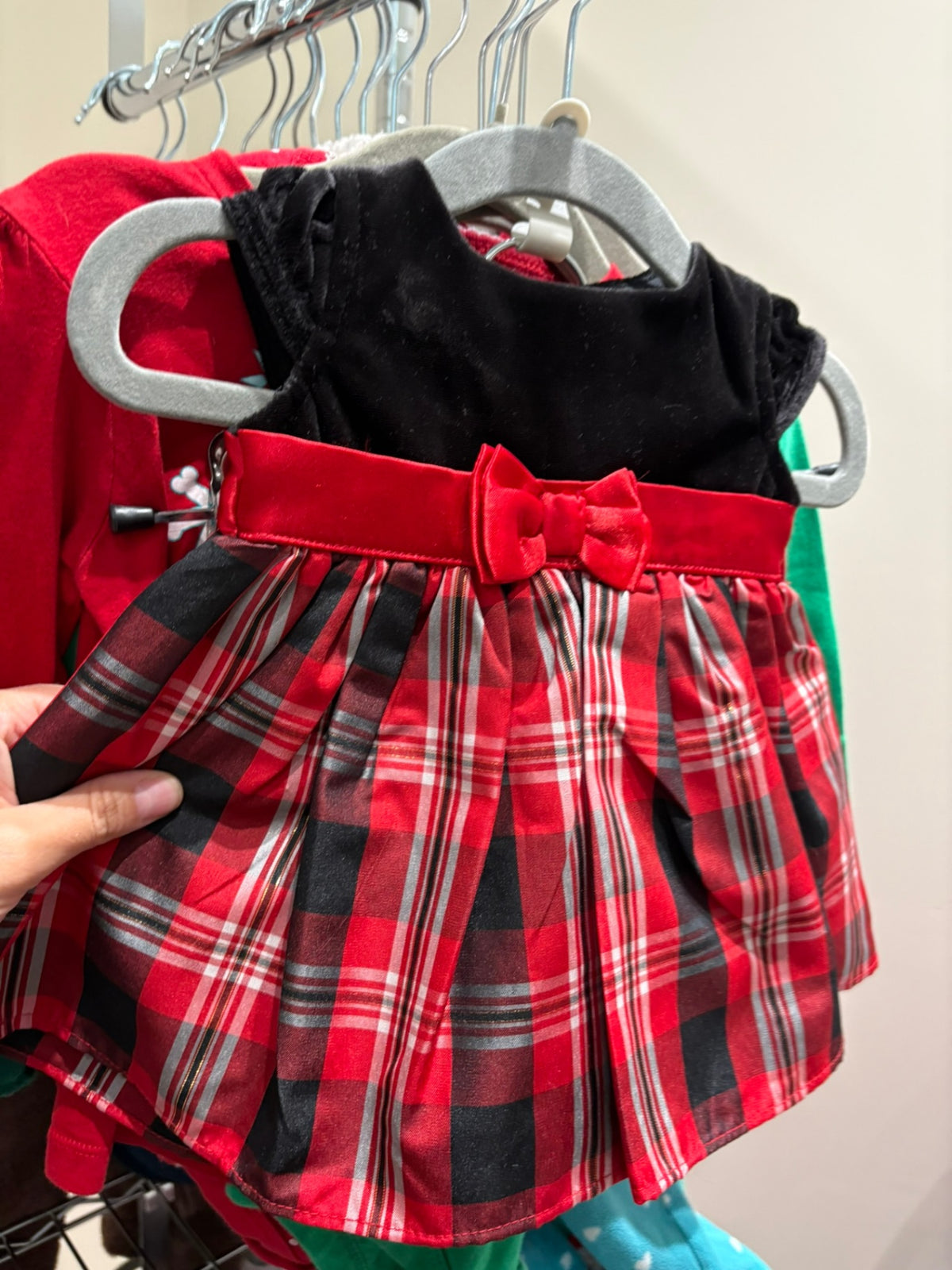 0-3m George Dress - Black and Red