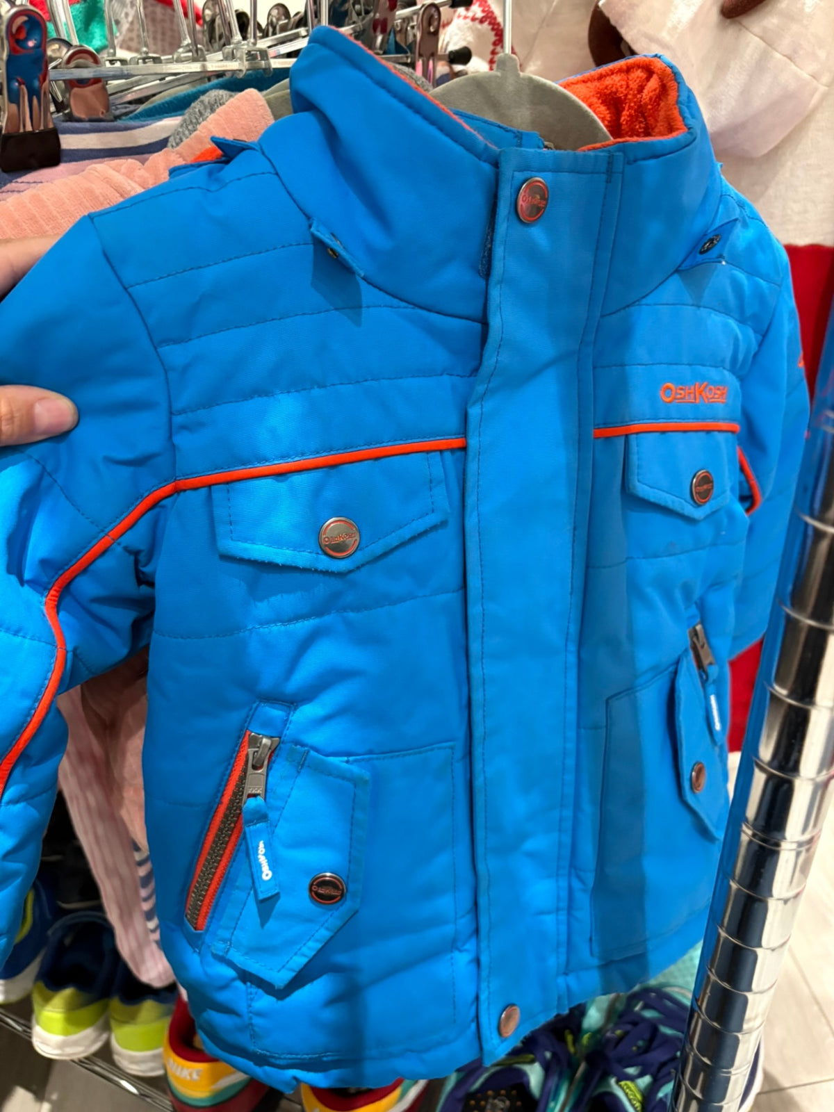 12-18m OshKosh B'gosh Coat - Blue  w/Orange