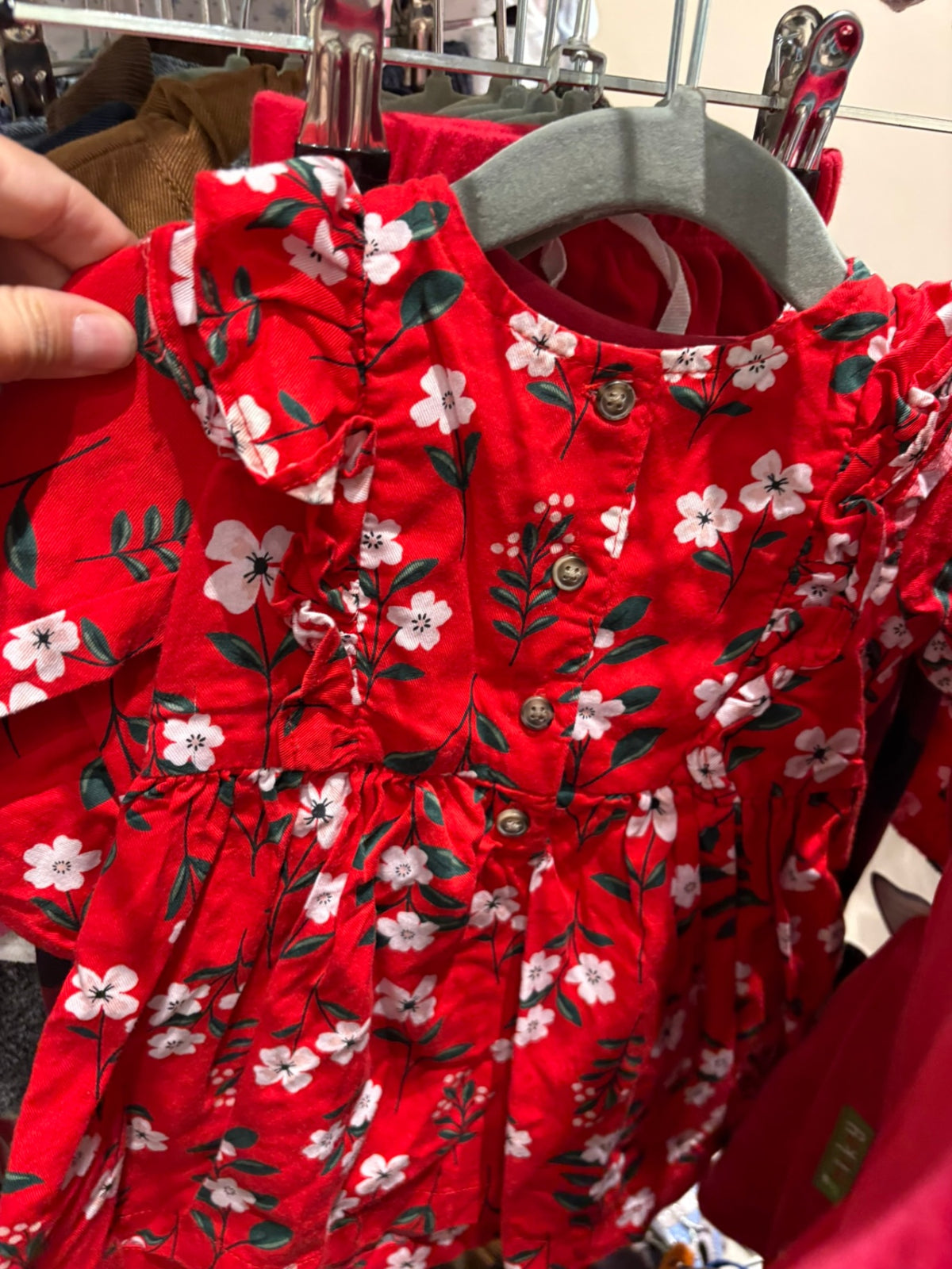 6-9m Carter's Dress - Red Floral