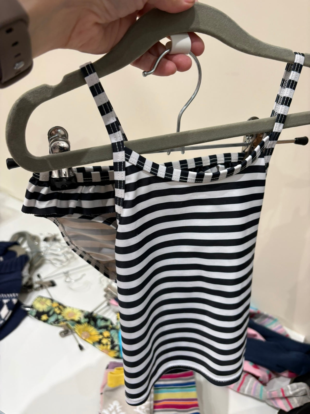 3T Old Navy 2-Piece: Swimsuit - Black and White Stripes
