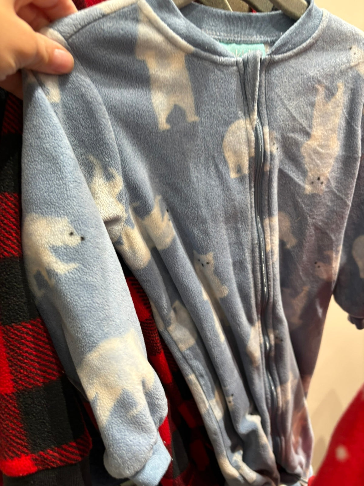 12-18m Pekkle Fleece Sleeper - Blue w/Polar Bear