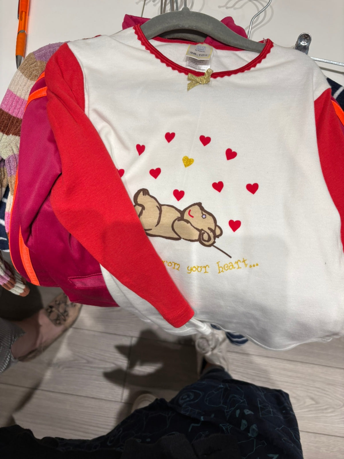 4T Body Zone Long Sleeve Shirt - Red and White