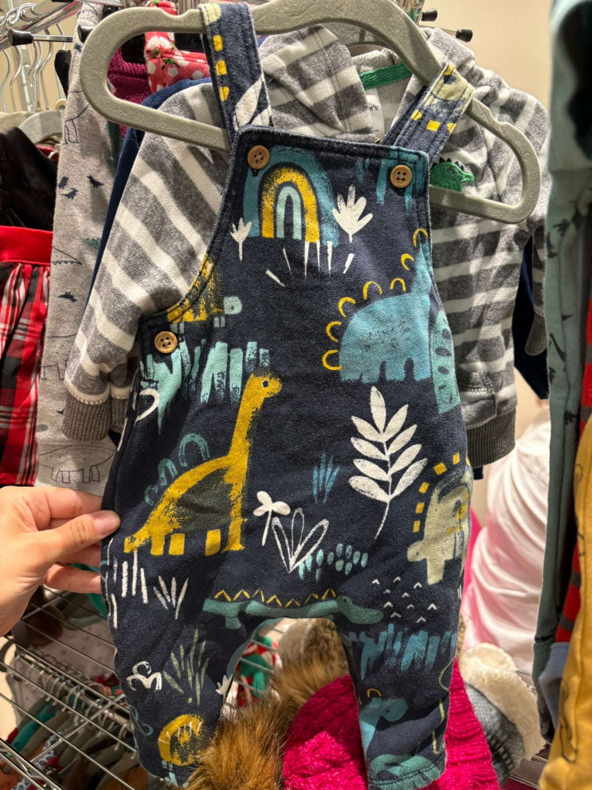 6-9m George Overalls - Navy Dinos