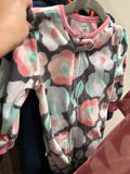 12-18m Carter's Fleece Sleeper - Grey w/Flowers