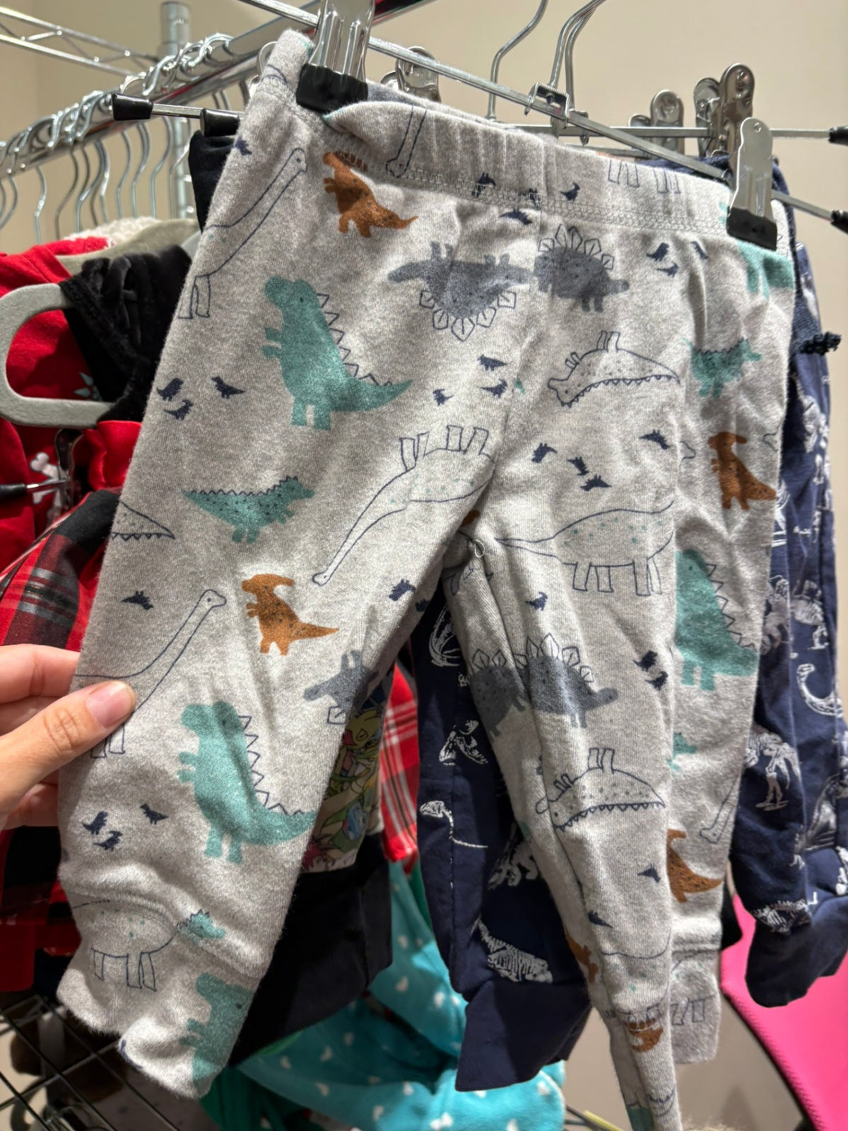 6-9m Carter's Pants - Grey/dinos