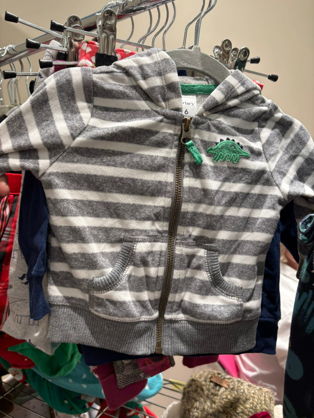 3-6m Carter's Hoodie - Grey/white