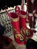 4T The Children's Place Rubber Boots - Pink Butterflies