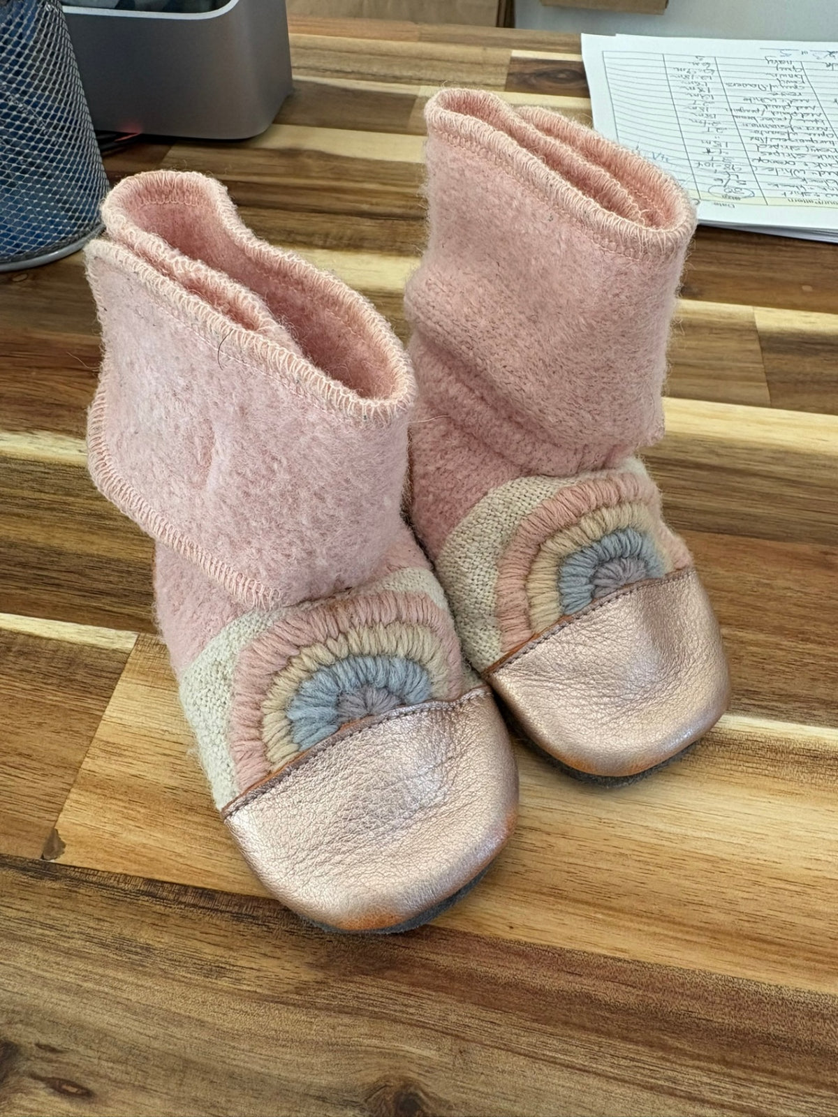 6-12m Nooks Baby Shoes - Rainbow Wool