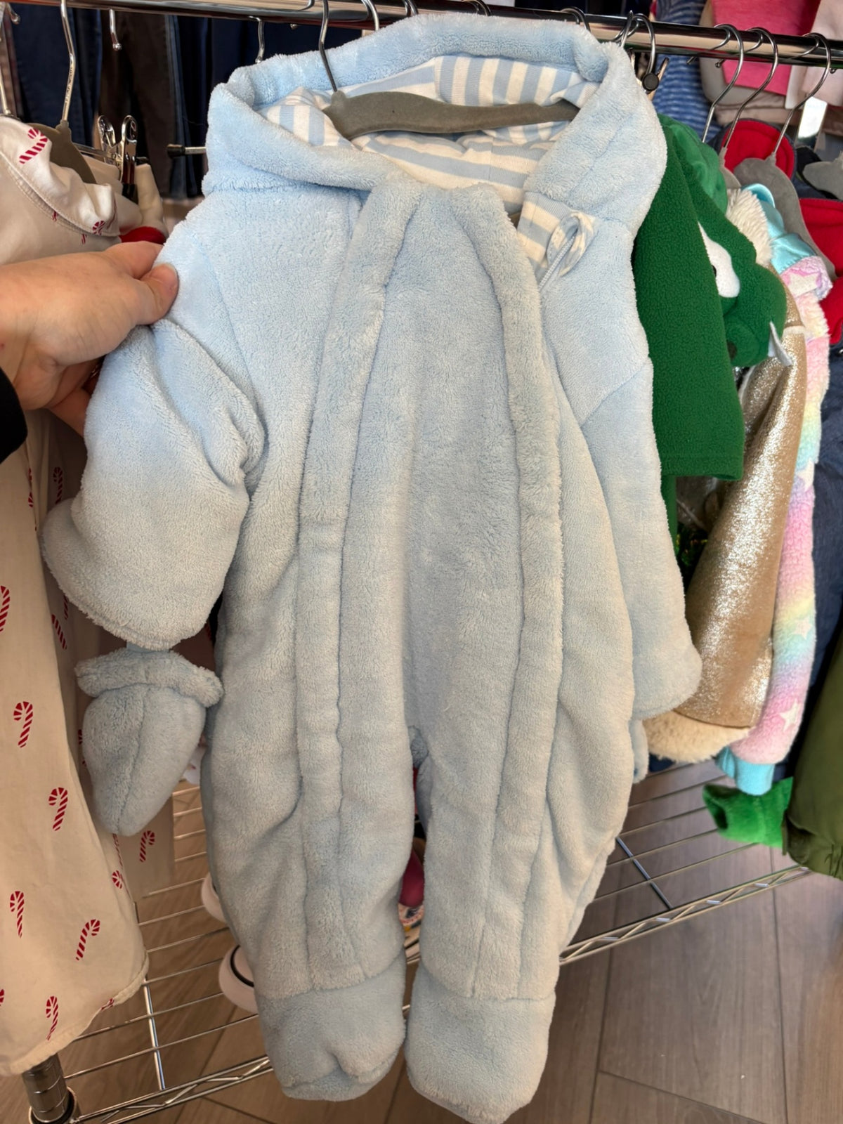 0-3m George Bodysuit - Fuzzy Blue