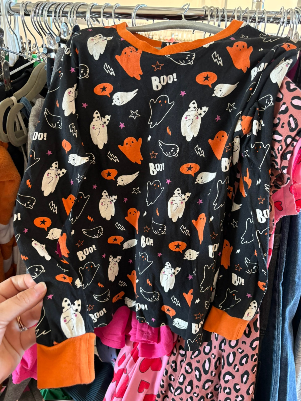 7-8Y George 2-Piece: PJs - Black w/Ghosts