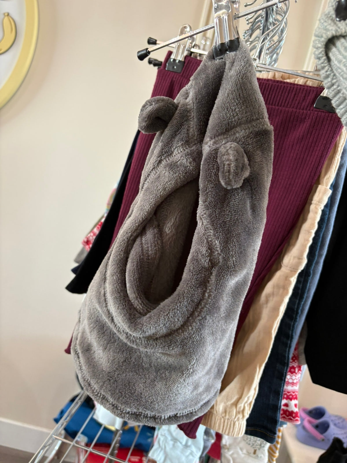 6-12m Kombi Velboa Balaclava - Dark Grey