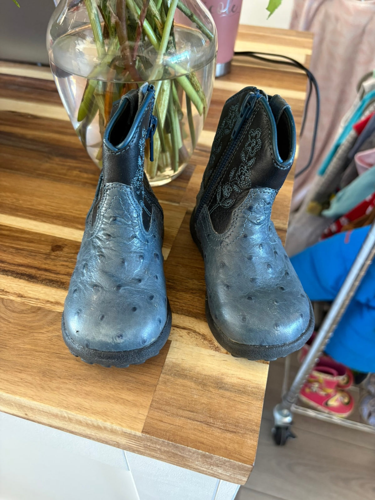 4T Roper Cowboy Boots - Blue Ostrich