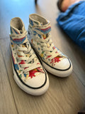 11T Converse Shoes - Cream Dinos