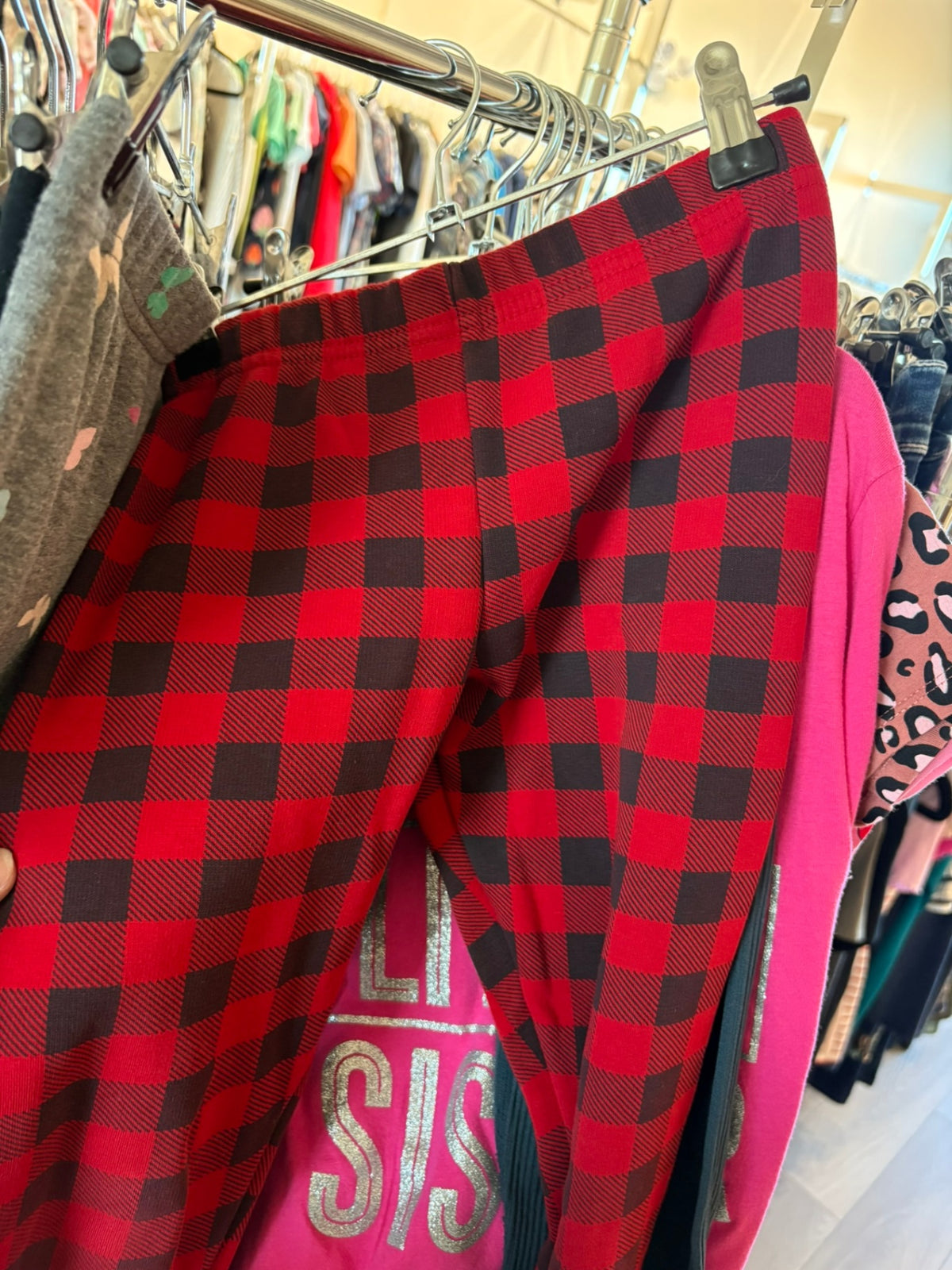 7 Carter's Leggings - Red and Black Plaid