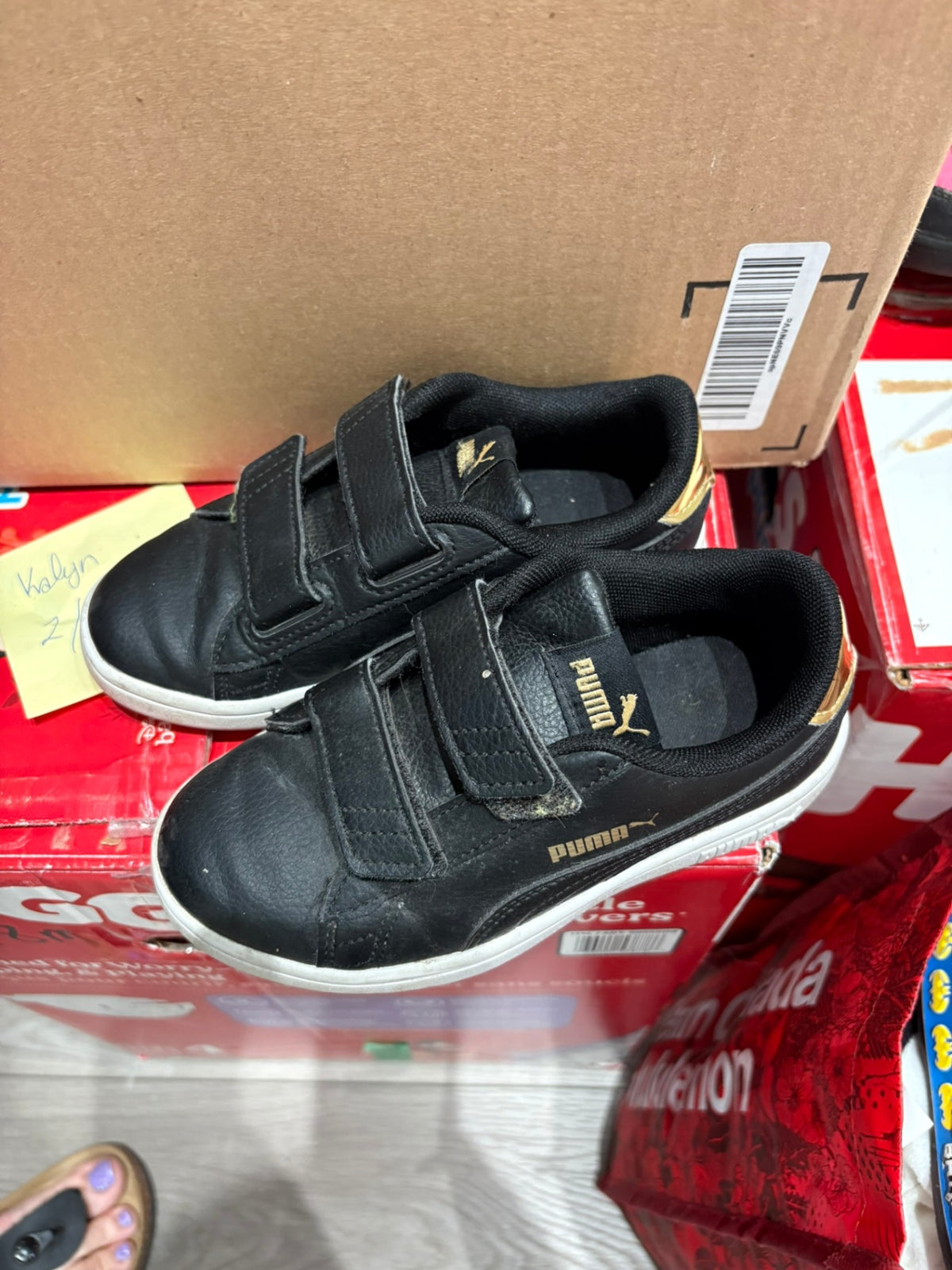 12T Puma Shoes - Black and Gold