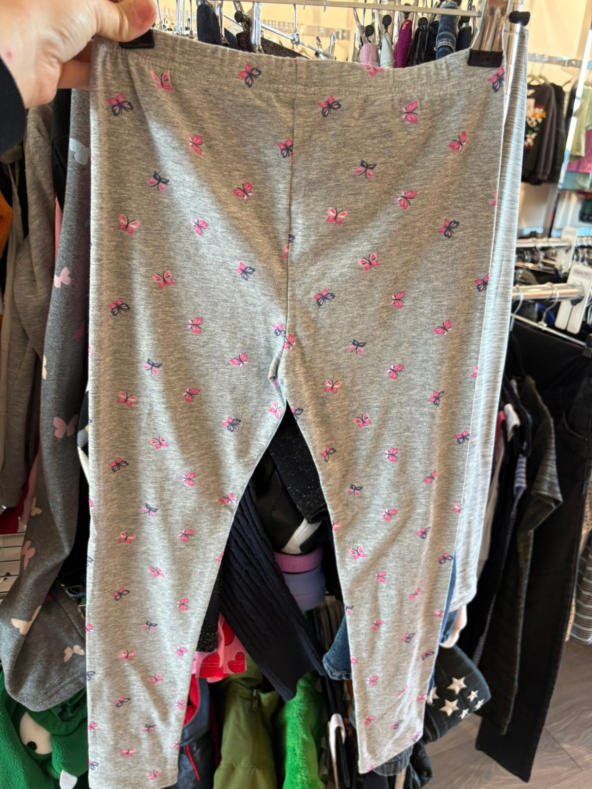 7-8Y George Leggings - Grey w/Butterflies