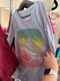 10-12Y Joe Fresh Long Sleeve Shirt - Blue w/Unicorn