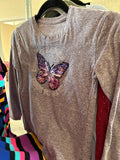 7-8Y George Long Sleeve Shirt - Purple w/Butterfly
