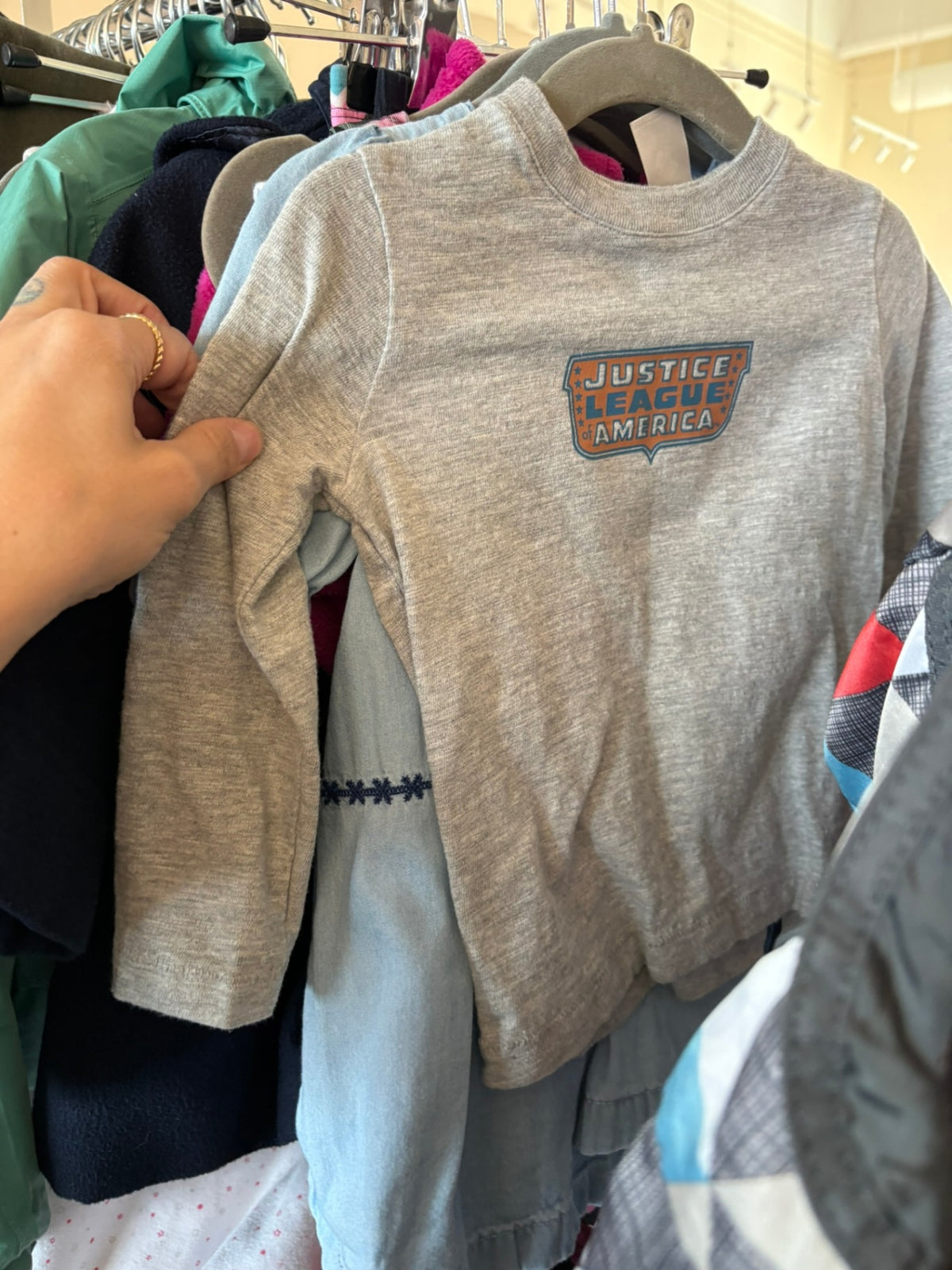 12-18m GAP Long Sleeve Shirt - Grey Justice League