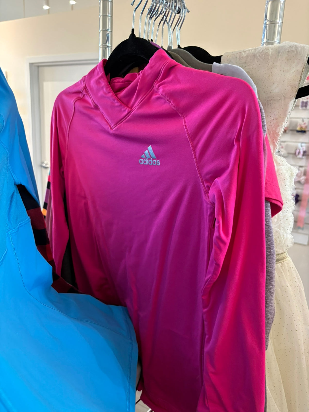 12-14Y Adidas Long Sleeve Shirt - Hot Pink