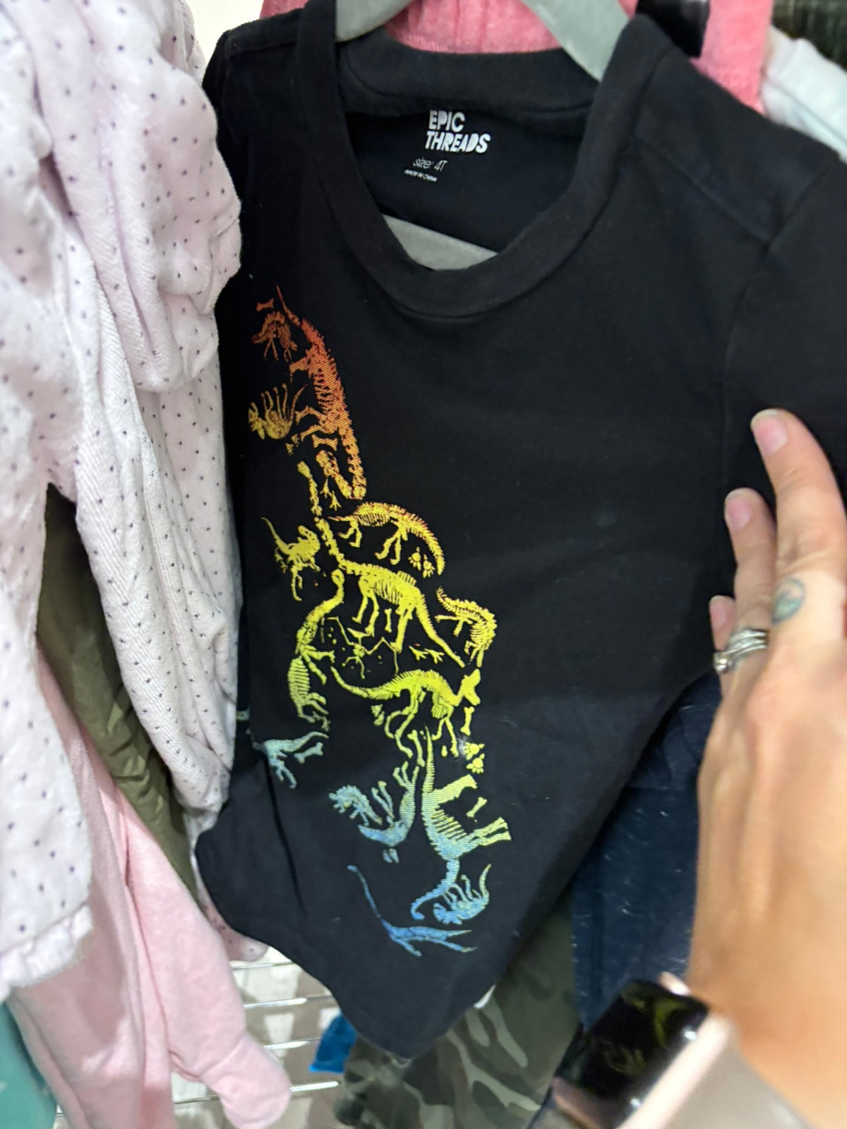 4T Epic Threads T-Shirt - Black Dino