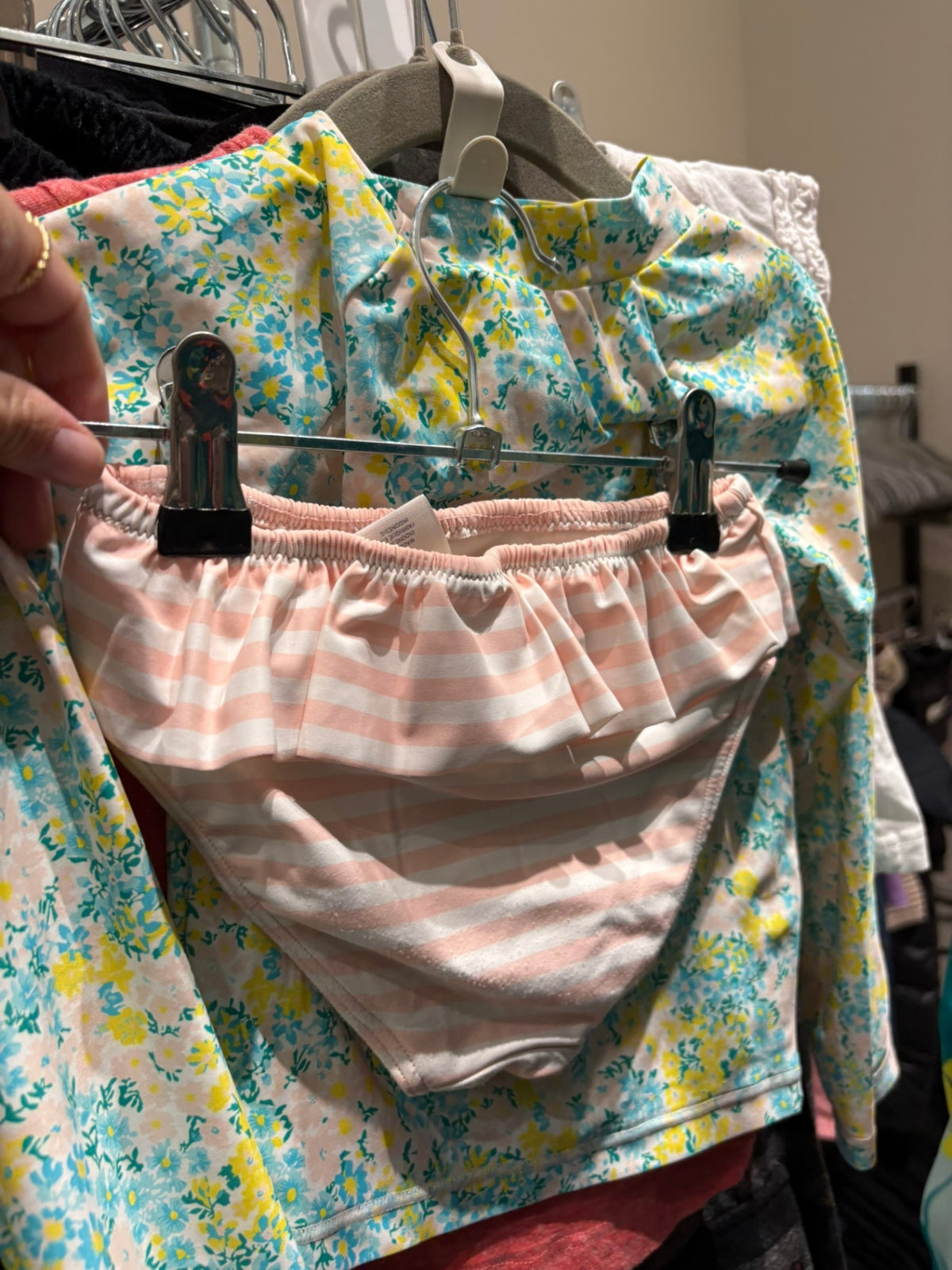 3T Tucker and Tate 2-Piece: Swimsuit - Pink, Floral, Stripes