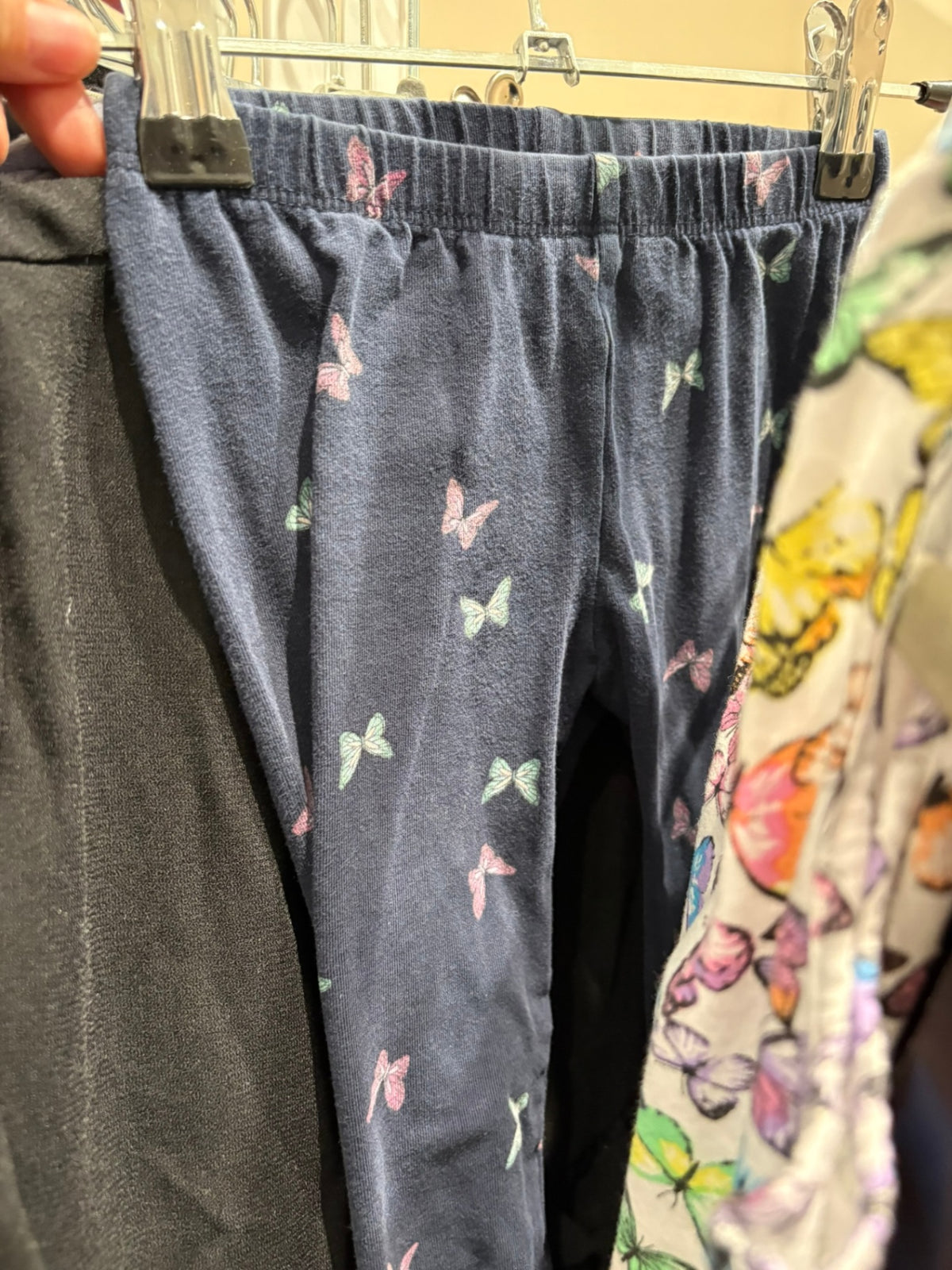 5T Old Navy Leggings - Navy w/Butterflies