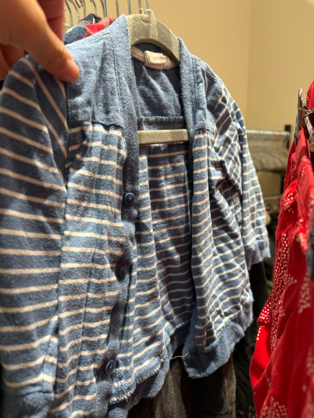 9-12m H&M Cardigan - Blue Stripes