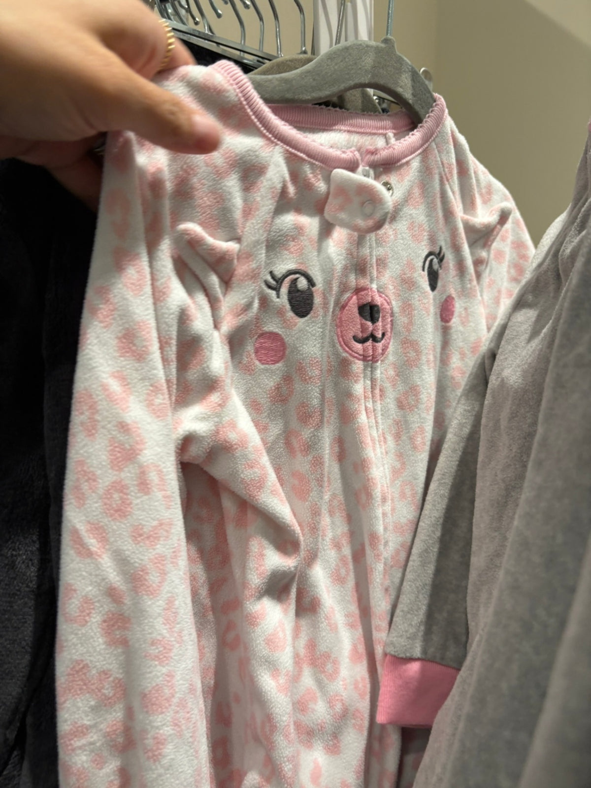 2T Carter's Fleece Sleeper - Pink Leopard