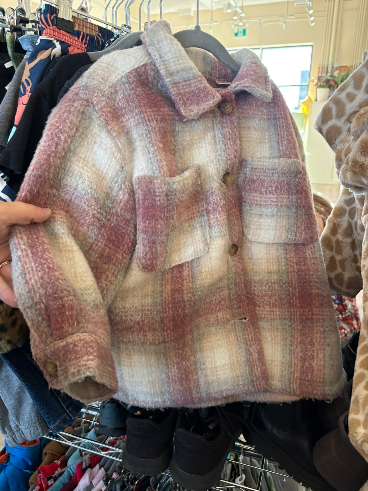 4-5T Zara Coat - Pink and Cream