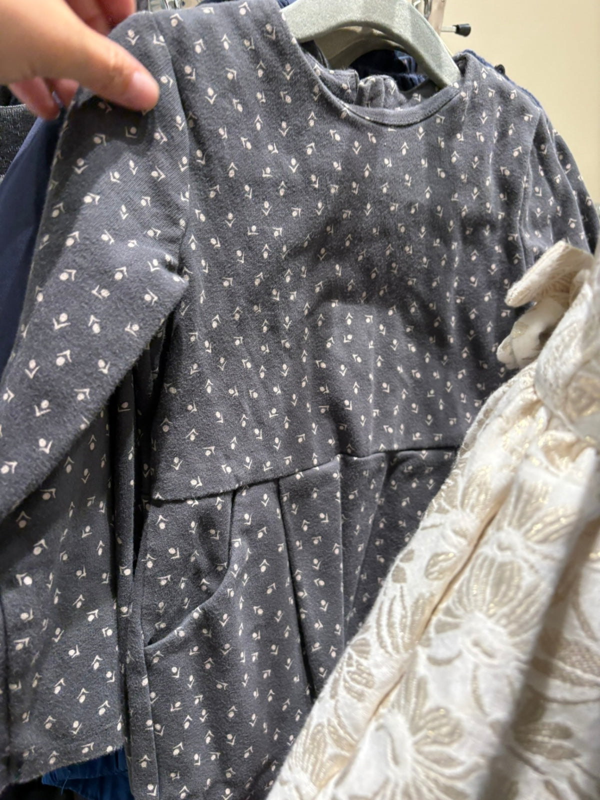 5T-6 H&M Dress - Grey Flowers