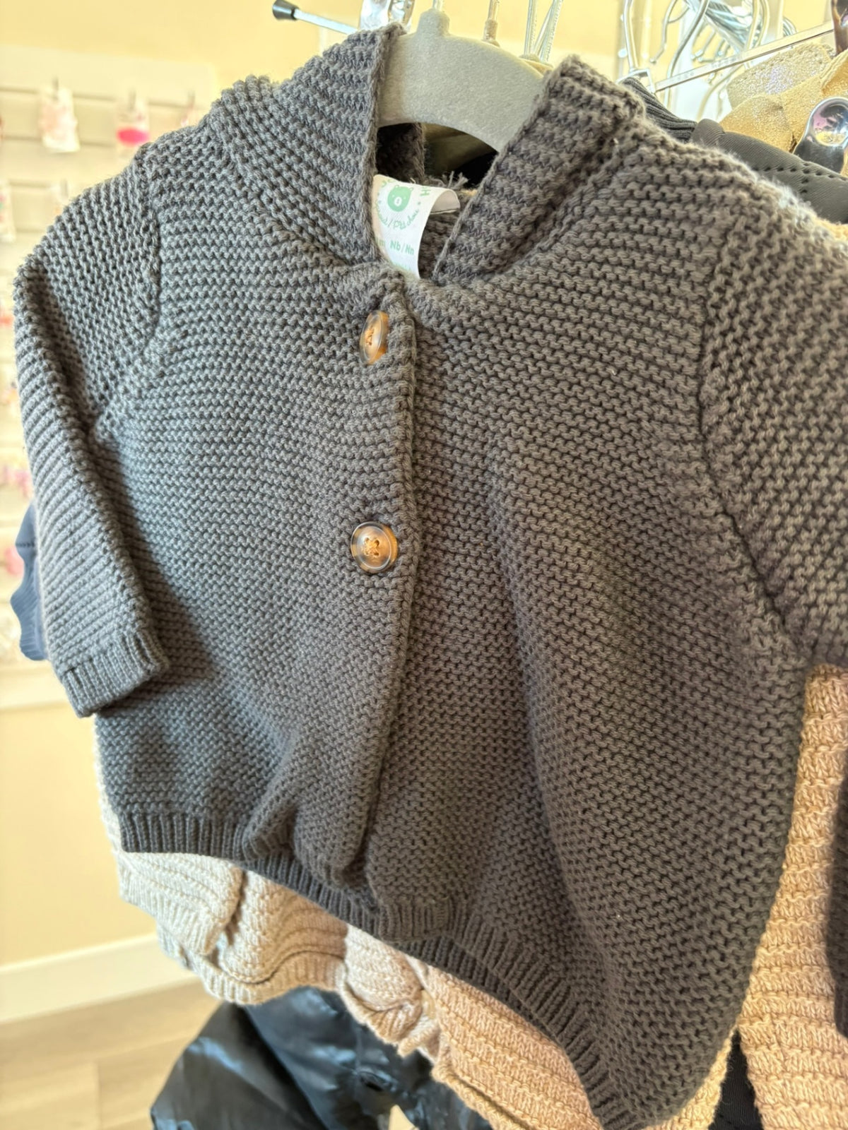 0-3m Joe Fresh Cardigan - Grey Knit
